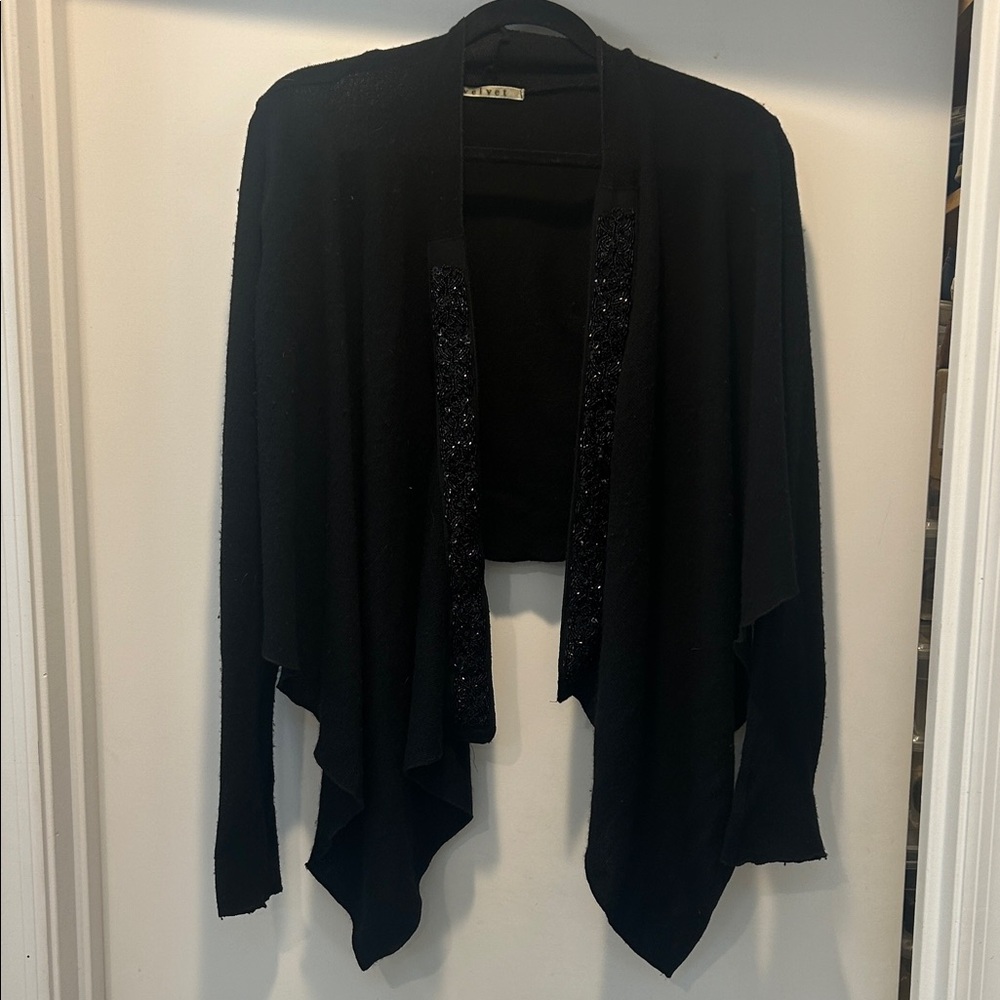 Velvet Black Women's wrap Cardigan